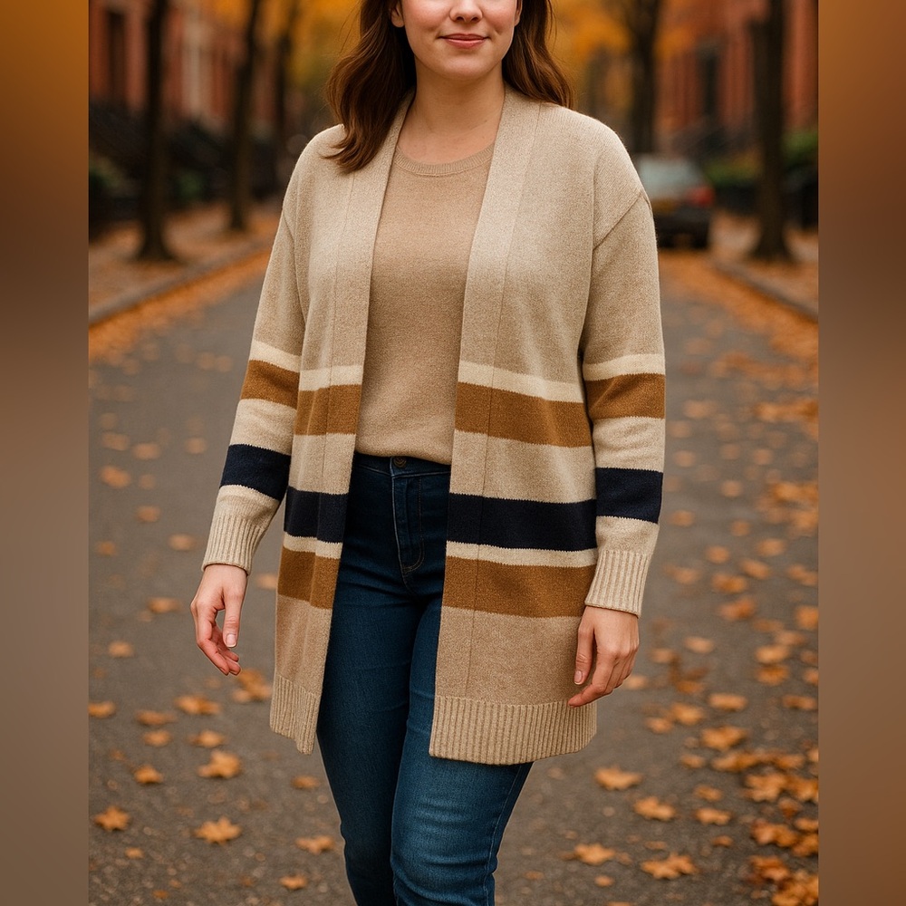 Signature Reitmans Colorblock Cardigan Sweater Size S